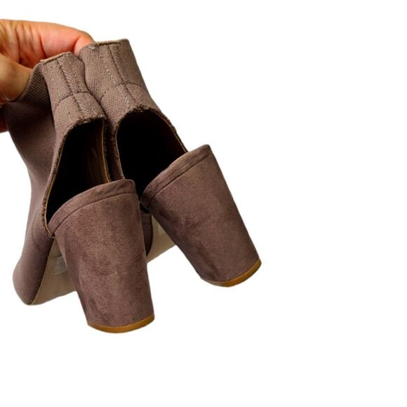 Steve Madden Booties Womens Size 8 Tan Open Toe Block Heel Ferris Boots - Picture 6 of 9